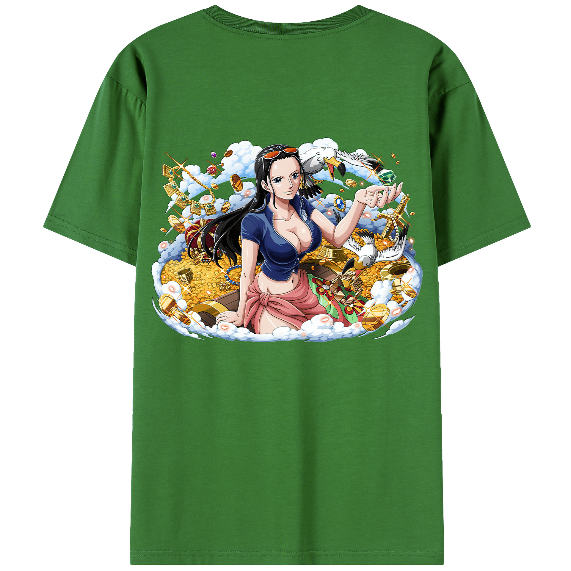 ワンピース ニコ・ロビン ONE PIECE Nico Robin レディース半袖Tシャツ(バックプリント)